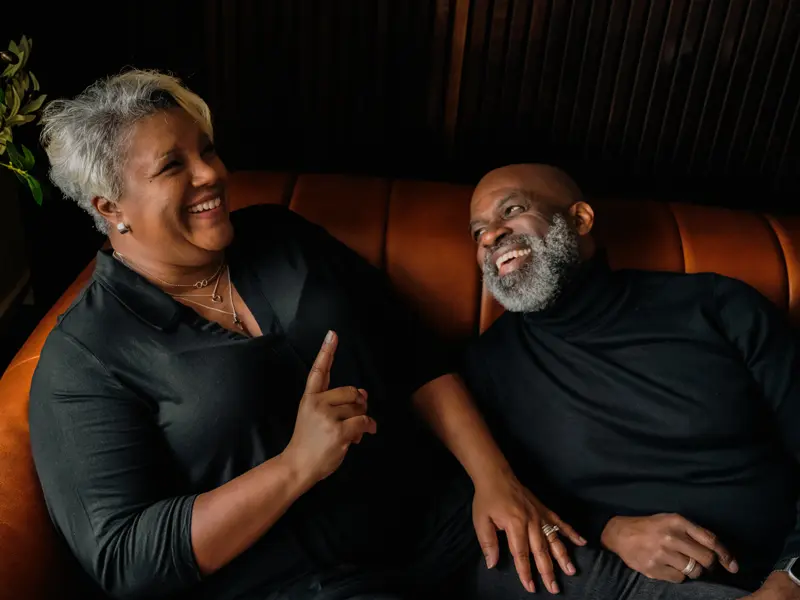 Jason and Ros Hamilton laughing